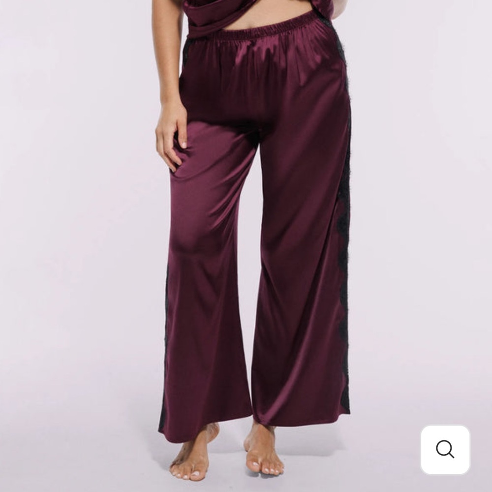 Shapellx Pajama Satin Lace Pants